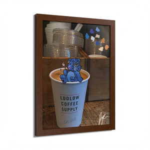 Colorful Framed Poster with Coffee Bear Illustration, Wall Art, Home Decor, Gift for Coffee Lovers, Cute Art, Unique Coffee Shop Decor